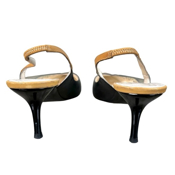 SERGIO ROSSI Vintage Two-Toned Leather Pointed Toe Slingback Pumps - Picture 7 of 9